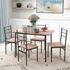5-Piece Dining Table Set with Steel Frame Chairs