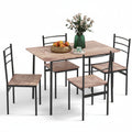 5-Piece Dining Table Set with Steel Frame Chairs