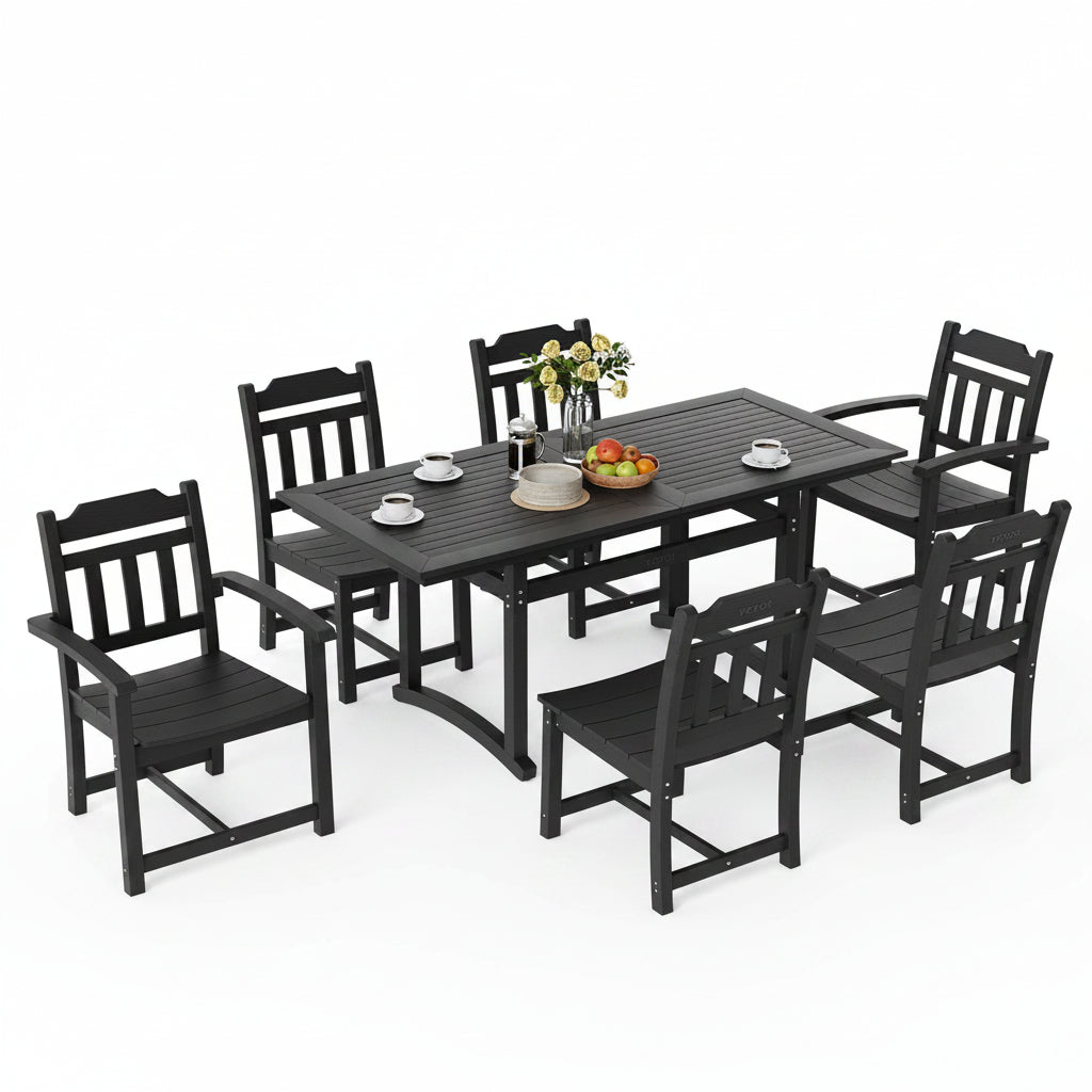 7-Piece Patio Dining Set with Rectangle Table and Chairs