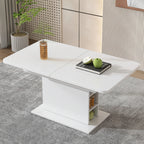 Dining Room Set with Table and 6 Sherpa Fabric Chairs