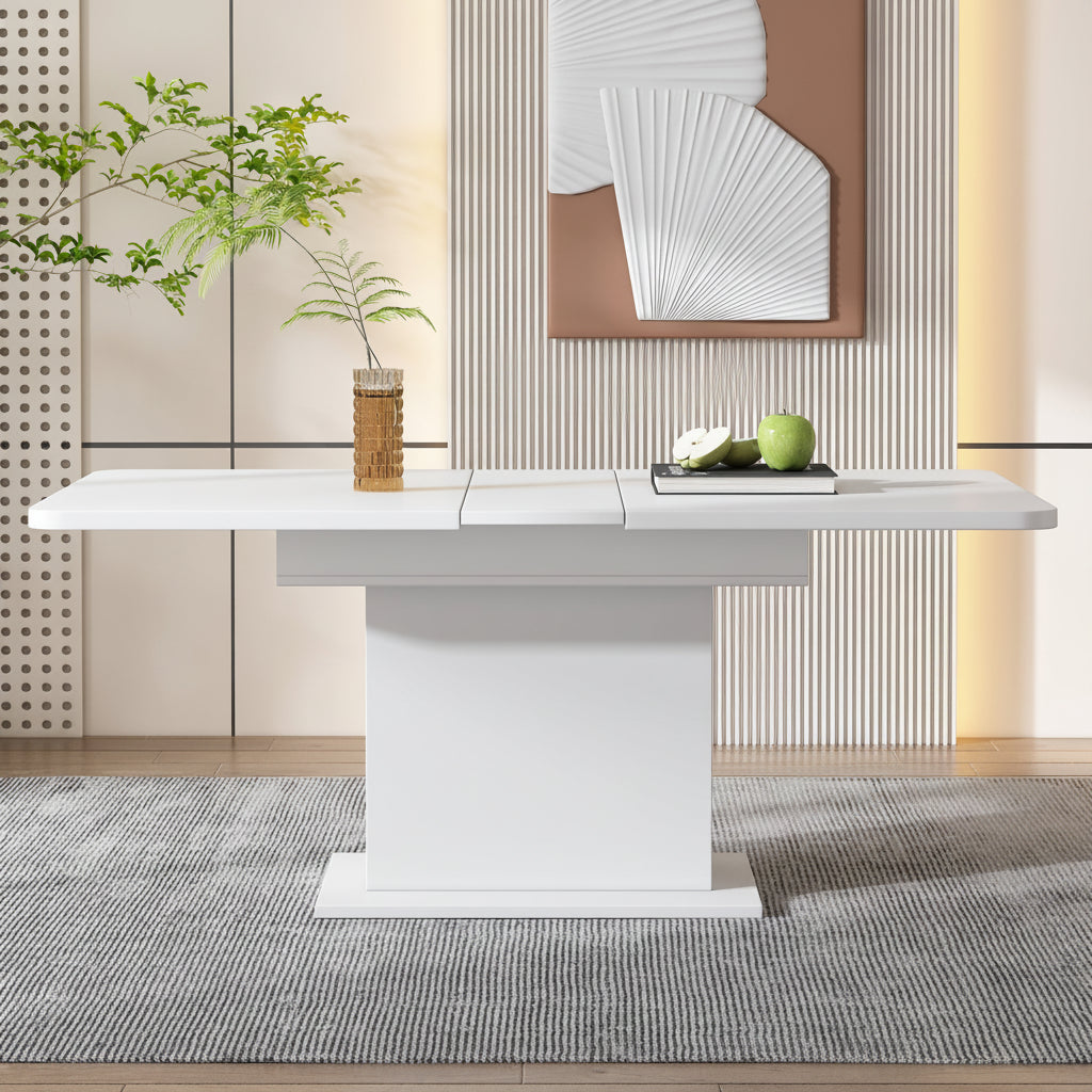 Dining Room Set with Table and 6 Sherpa Fabric Chairs