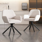 Dining Room Set with Table and 6 Sherpa Fabric Chairs